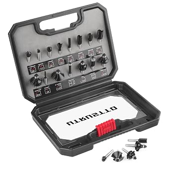 Router Bits 1/4 Inch Shank 15 Pieces, Tungsten Carbide 1/4" Router Bit Set with Plastic Box, for Professional and Beginners Carpenter