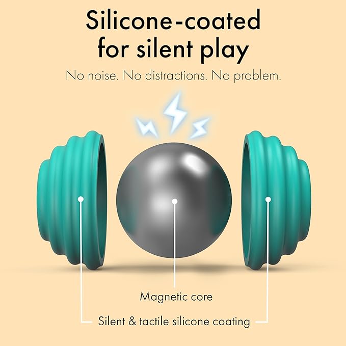 ONO Signets – Silicone Magnetic Balls with Textured Dimples, Bumps, and Waves | Fun to Play with Fidget Toy for Adults | Help Relieve Stress, Anxiety, Tension (Turquoise, Set of 8)