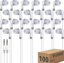Kids Earbuds Headphones Bulk 100 Pack Class Set for School Classroom Students Children, Wholesale Durable Earphones (100 White) - Image 1