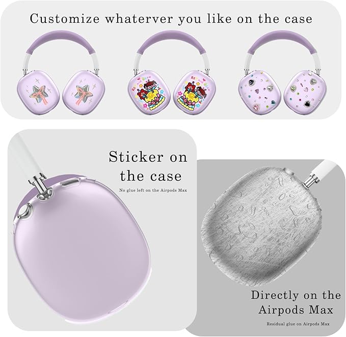 for AirPods Max case Cover,Anti-Scratch Ear Pad Case Cover/Ear Cups Cover/Headband Cover for AirPods Max. Clear Soft TPU and Silicone,Skin Scratch Proof.