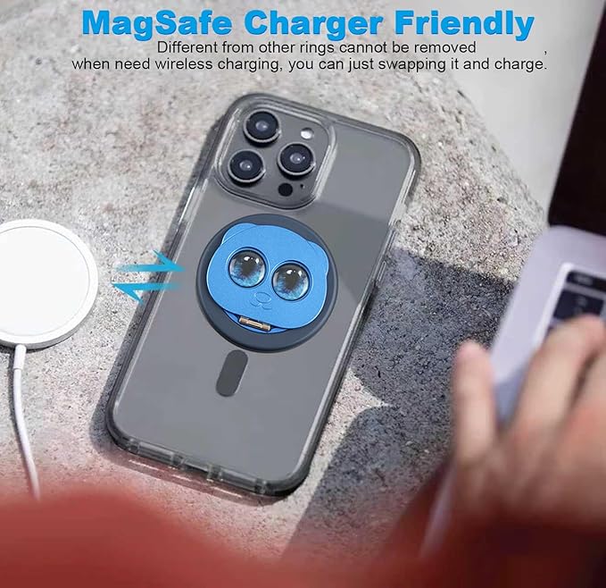 Magnetic Phone Ring for MagSafe Grip with 360° Rotation & Strong Magnet Phone Ring Holder Grip– Universal Compatible with iPhone 17/16/15/14/13 Pro Max Mag Safe Accessories Android