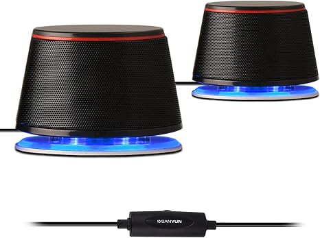 Sanyun SW102 Computer Speakers for Desktop PC Laptop, 2.0 USB Powered