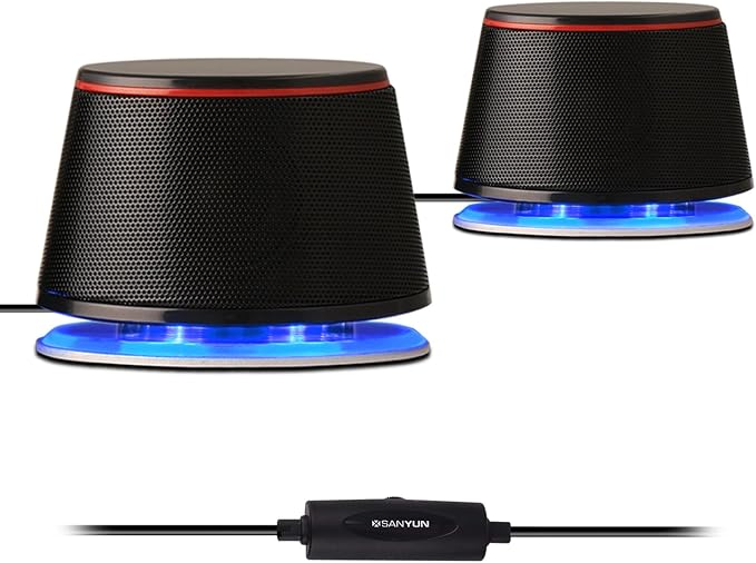 Sanyun SW102 Computer Speakers for Desktop PC Laptop, 2.0 USB Powered