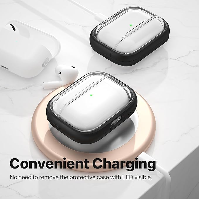 Valkit Compatible AirPods Pro Case, Clear & Soft Shockproof Protective Case for AirPods Pro Gen 2nd/1st (2023/2022/2019) with Lock & Cleaner Kit
