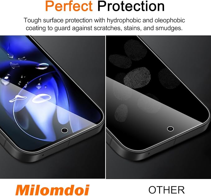 Milomdoi 3 Pack Tempered Glass for Google Pixel 9A Screen Protector with 3 Pack Camera Lens Protector, Ultra 9H Accessories [Support Fingerprint Unlock] Case Friendly, Mounting Frame