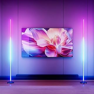 Corner Floor Lamp, 2 Pack RGB Corner Lamp with App/Remote/Button Control, Smart LED Floor Lamp with 16 Million DIY Colors & 68+ Scene, Music Sync for Living Room, Bedroom, Gaming Room (2, 57 Inch) - Image 1