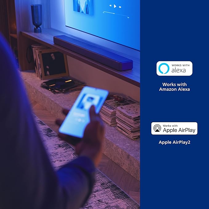 PHILIPS Fidelio FB1 7.1.2-Channel Surround Sound Soundbar with Integrated Dolby Atmos and Subwoofer + DTS Play-Fi, All-in-One, Premium Design and Materials
