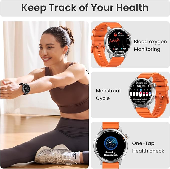 KOSPET Smart Watch for Women 1.43" AMOLED Smartwatch with 175+ Sport Modes, 25 Days Battery, IP68 Waterproof, 24/7 Heart Rate & Sleep Monitor, Bluetooth Call (Answer/Make)