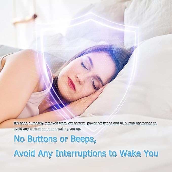 Side Sleeper Earbuds, Wireless Earbuds for Sleeping, Suitable for Small Ear, Stereo Sound, Fast Charging with Charging Case