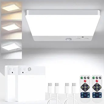 BrizLabs Magnetic LED Ceiling Light 2 Pack, USB-C Rechargeable & Wireless