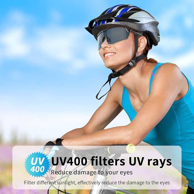 Cycling Smart Glasses for Men Women, Polarized UV Protection Smart Sunglasses, Built-in Mic & HD Open Ear Speakers, Voice Assistant, Wireless Sport Bluetooth Glasses for Running Driving Hiking