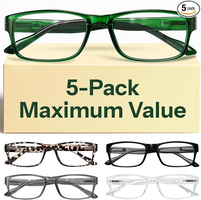 Gaoye 1.0 Professional Reading Glasses for All Day - Computer Readers with Blue Light Protection - Value Pack