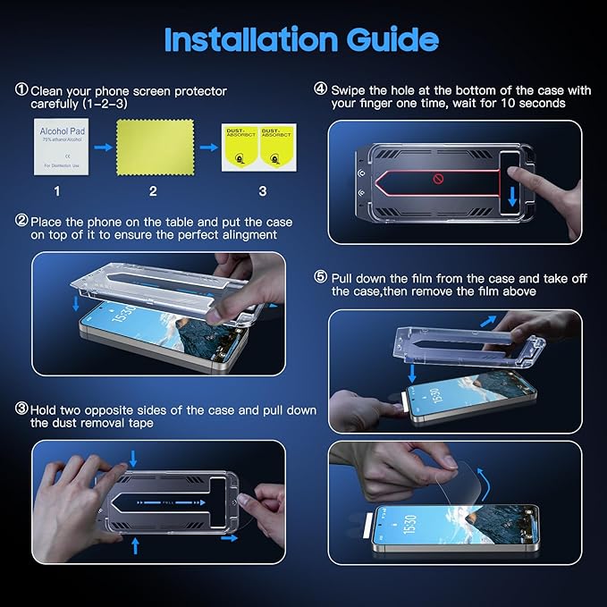 Uyiton UnBreak-Glass for Samsung Galaxy S25 Plus/S24 Plus Matte Screen Protector, [Ultrasonic Fingerprint Support][Anti- Glare][9H Tempered Glass] Scratch-Resistant Bubble-Free, 2 Pack