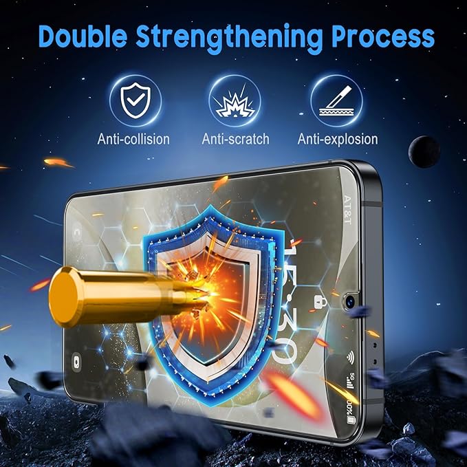 Uyiton UnBreak-Glass for Samsung Galaxy S25/ S24 Screen Protector, [Ultrasonic Fingerprint Support][Auto-Alignment Frame] Scratch-Resistant Bubble-Free Tempered Glass(6.2'' 5G), 2 Pack