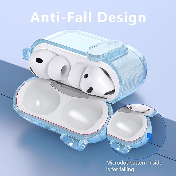 Clear Case for Airpods Pro 3 Case 2025 Women, VISOOM Clear New Apple AirPods iPods Pro3 Cases Proctetor Cover Cute Transparent Air pods Ipod Pro 3rd Gen Cases With Lock/Keychain/Cleaning Kit for women
