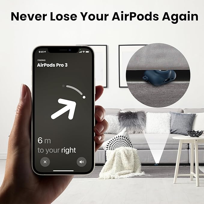 2 in 1 Silicone Case Compatible with AirPods Pro 3 and AirTag 2/1, Shockproof Protective Case Cover for AirPods Pro 3rd Generation 2025 with Cleaner Kit & Carabiner (Dark Blue)