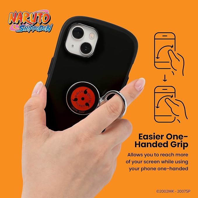 iFace Naruto Shippuden Anime Licensed Universal Smartphone Ring Holder Kickstand Accessory ??Stick On Phone Stand/Hand Gripper Compatible with iPhone, Samsung Galaxy, etc. - Sharingan Symbol