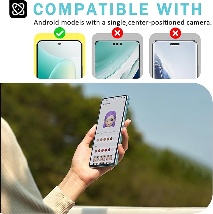 Front Camera Cover Compatible for Android Phones/Pixel/Galaxy/iPad - Webcam Blocker for Single Front Camera, Privacy Slider Protects Your Phone Security-Silver