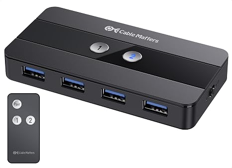 Cable Matters Dual 4K 60Hz USB C KVM Switch, 2 Computers, 2 Monitors