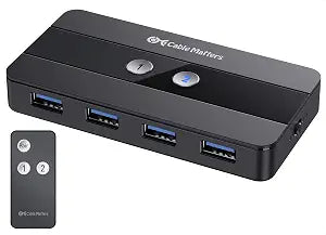 Cable Matters Dual 4K 60Hz USB C KVM Switch, 2 Computers, 2 Monitors