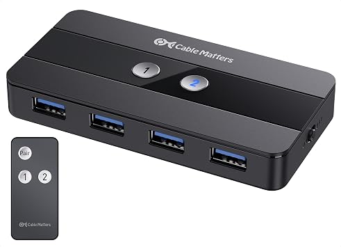 Cable Matters Dual 4K 60Hz USB C KVM Switch, 2 Computers, 2 Monitors
