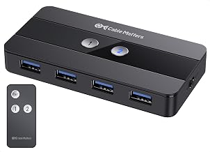 Cable Matters Dual 4K 60Hz USB C KVM Switch, 2 Computers, 2 Monitors - Image 1