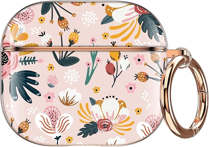 Maxjoy for AirPods 3rd Generation Case, Compatible with Apple AirPods 3rd Charging Case, Pink Flowers
