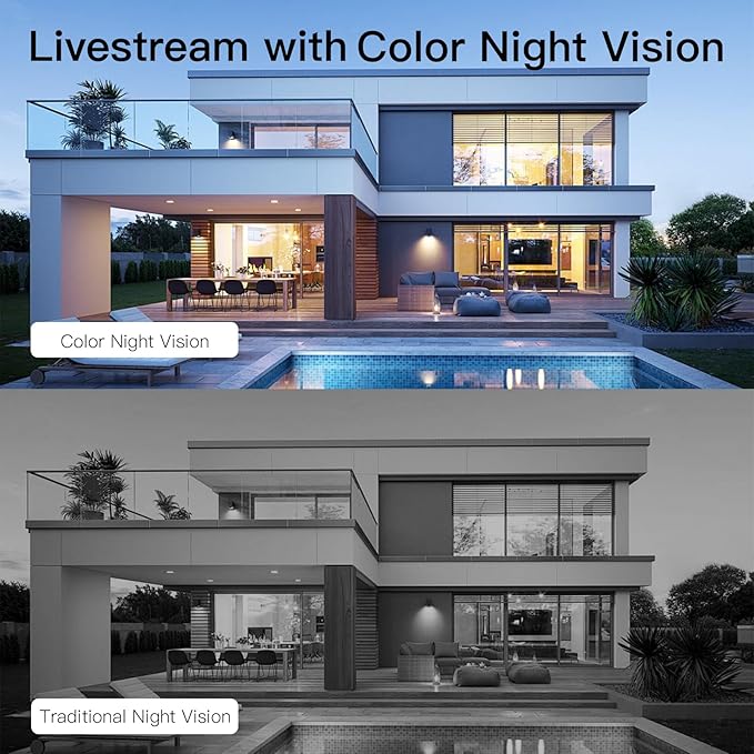 VIMTAG 4MP Security Camera Outdoor, 2.4G/5G Cameras for Home Security with Color Night Vision, Motion Activated Spotlight/Siren, IP66,2-Way Audio, House Camera with Audio & Video,Wired