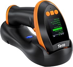 Tera Barcode Scanner Wireless with Screen: Pro Version 1D 2D QR with Setting Keypad Charging Cradle Works with Bluetooth 2.4G Wireless USB Wired Handheld Bar Code Reader HW0009 - Image 1