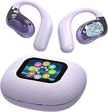 Open Ear Earbuds Ultra Comfort Wireless Bluetooth 5.4 Headphones Over The Ear Earbuds with Intelligent Touch Screen EarHooks IPX7 Waterproof Bone Conduction Earphones for Fitness Sports-Purple - Image 1