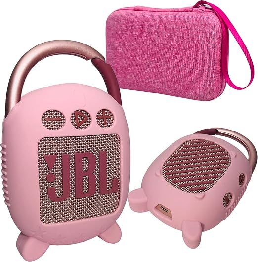 JCHPINE Silicone Cover and Carrying Case for JBL Clip 4 Bluetooth Speaker