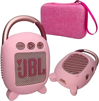 JCHPINE Silicone Cover and Carrying Case for JBL Clip 4 Bluetooth Speaker