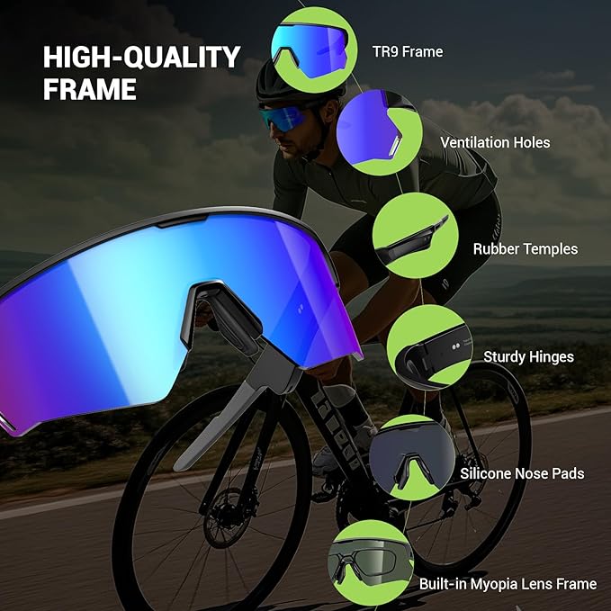 Blackview Polarized Sports Smart Sunglasses for Men and Women, UVProtection, 5.4 Bluetooth Glasses for Cycling Driving