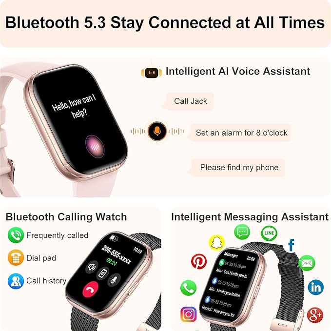 Smart Watches for Women Men, 1.75" HD Screen Smartwatch Answer/Make Call for Android iOS, Fitness Activity Tracker with Heart Rate SpO2 Sleep Monitor, 120+ Sports Modes, IP68 Waterproof (Gold Black)