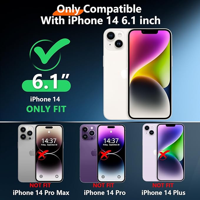 Red2Fire 2024 New Designed for iPhone 14 Case Waterproof,[Compatible with MagSafe][Built-in Camera & Screen Protector][Full Body Shockproof][IP68 Waterproof][Dustproof] Phone Case 6.1"