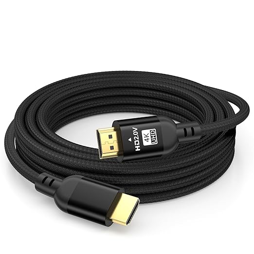 Diyanisly 4K Hdmi Cable 35FT Ultra, High Speed HDMI 2.0 Cables, Support 4K@60Hz, 3D ARC, Ethernet Audio Video Return HDMI Cord for Xbox PS4/PS5 Roku TV UHD TV Monitor Laptop PC (Braided,Black)
