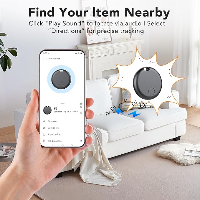 Bluetooth Tracker Tag for Android 4-Pack – GPS Item Finder for Keys, Wallet & Luggage, No Monthly Fee