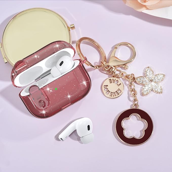 Case for Apple Airpods iPods Pro 3 Cases Cover Clear 2025 Cute Women, VISOOM Cute Air Pods Pro 3 Case Clear Transparent Airpods iPods Pro 3rd Gen Protective Cases with Keychain/Lock/Cleaning Kit