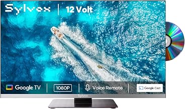 SYLVOX 12 Volt TV, 22" Smart Television with DVD Player Built in, 1080P Google OS ATSC NTSC WiFi Bluetooth HDMI USB, AC/DC Powered, 12V TV for RV Camper Boat Coastal Home (Marine Series) - Image 1