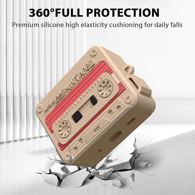 AirPods Pro 2 Case Cover, KOREDA Funny Cassette Tape Design Case for Airpods Pro 2nd Generation/1st Generation (2023/2022/2019), Cute Cartoon Fashion Silicone Protective Case for Women Men