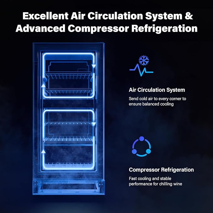ROVSUN Dual Zone Beverage Refrigerator, 26 Bottle Fridge with Glass Door & Digital Temperature Control, Built-in/Freestanding/Under Counter Wine Cooler Chiller for Champagne, Beer