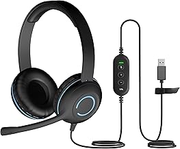 Cyber Acoustics AC-5008A USB-A Headset with in-Line Volume Control