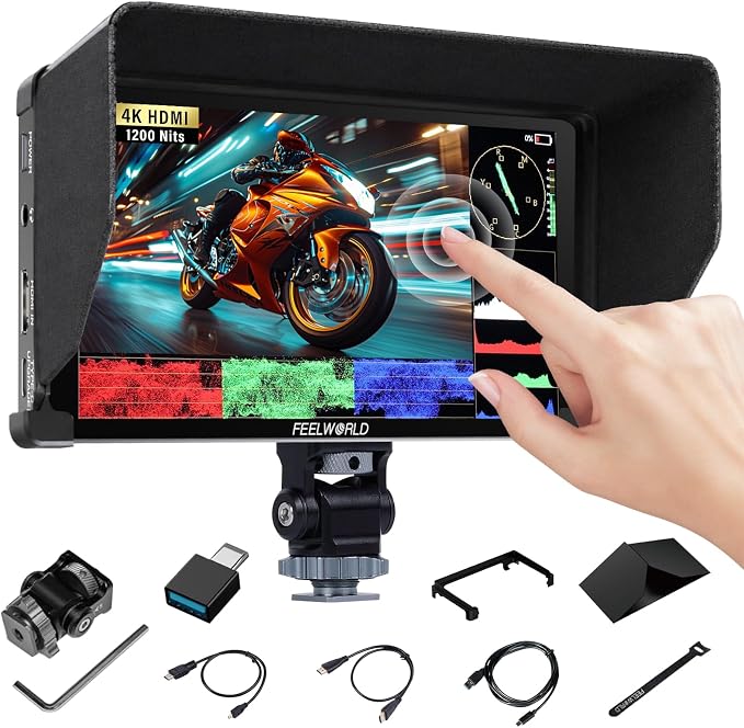 FEELWORLD P6XL (2026 NEW) 6" 1200nit Camera Field Monitor, 4K HDMI Screen