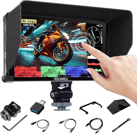FEELWORLD P6XL (2026 NEW) 6" 1200nit Camera Field Monitor, 4K HDMI Screen
