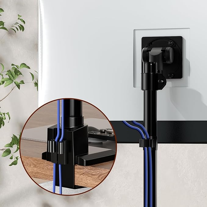 Monitor-Arm Ultrawide Heavy Duty 24-57'' - Aluminum Single Monitor Mount Holds up to 59.4lbs, Adjustable Desk Mount Stand, Black