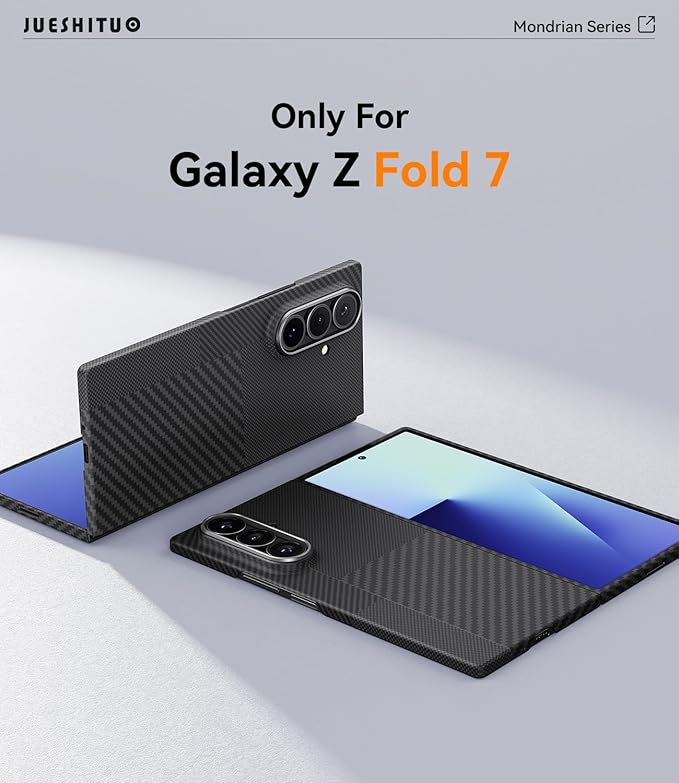 JUESHITUO for Samsung Galaxy Z Fold 7 Case: Ultra Slim 600D&1500D Aramid Fiber Made Fold 7 Case, [Fit for MagSafe] Minimalist Carbon Fiber Textures -Less Touch Feeling, Sturdy Magnetic Thin Cover
