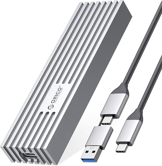ORICO 10Gbps NVMe SSD Enclosure, M.2 to USB-C Adapter for NVMe M-Key 4TB SSD 2280, Aluminum M2 External SSD Case, Compatible with Thunderbolt 3/4 USB3.2/3.1/3.0/Type - M232-Grey