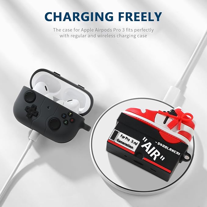 [2Pac] Compatible Airpods Pro 3 Case(2025),Cute Gamepad Design Cases Soft Silicone Protective Cases for Apple AirPods Pro 3rd Generation Case,Airpod Pro 3 Cover with Keychain for Men/Boy