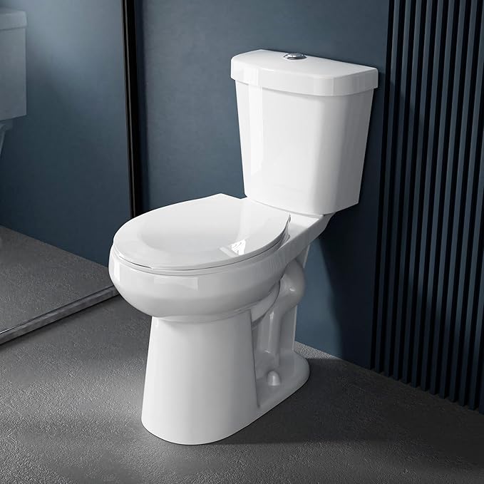 Compact Extra Tall Toilet 21 Inch for Seniors 1.1/1.6 GPF Tornado Dual Flush - Two Piece Comfort High Toilet for Bathroom, 20.5 Inch Bowl Height, 21.25 Inch Seat Height, 12" Rough In, White