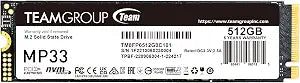 TEAMGROUP MP33 512GB SLC Cache 3DNAND TLC NVMe PCIe Gen3x4 M.2 2280 Internal SSD R/W up to 1700/1400 MB/s Compatible w/ Laptop&Desktop TM8FP6512G0C101
